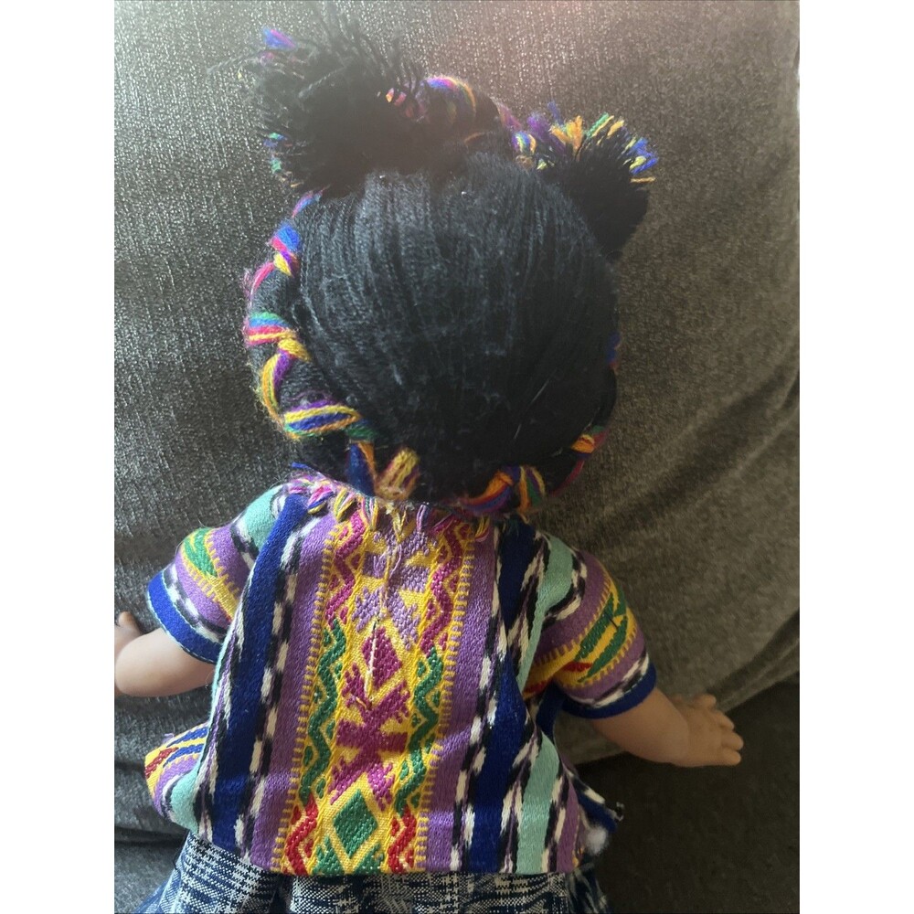 Unbranded Guatemalan Folk Art Doll Kids 12 Inch Multicolor Traditional Dress - Picture 6 of 8
